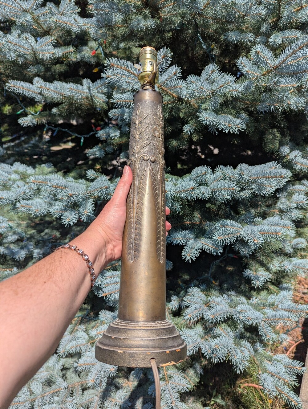 WW1 Trench Art Brass Table Lamps